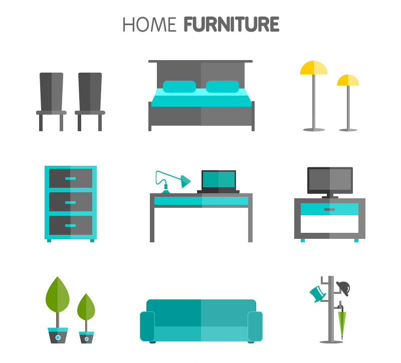 9 Modern furniture design vector material