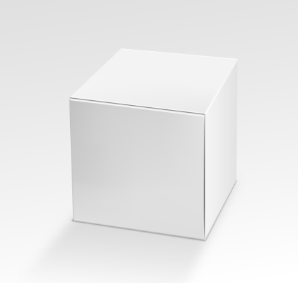 Blank solid square paper box vector material