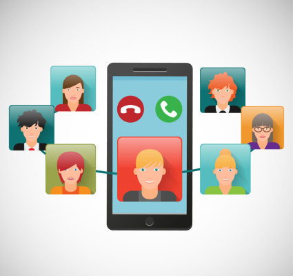 Creative social portraits vector material