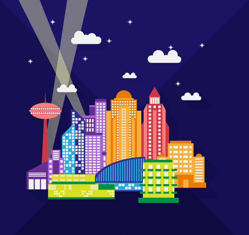 Stylish, modern architectural design vector material