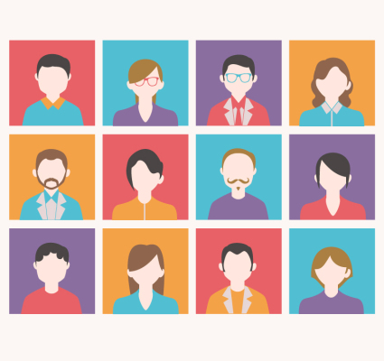 12 square portraits vector material