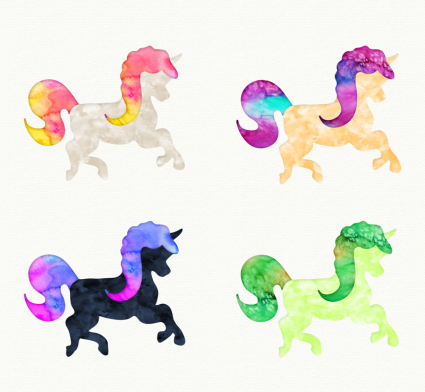 4 Water Stained Unicorn vector material