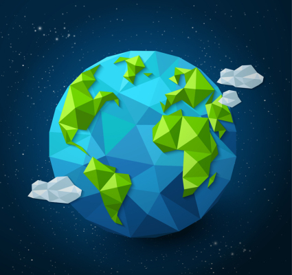 Creative design vector material Blue Earth