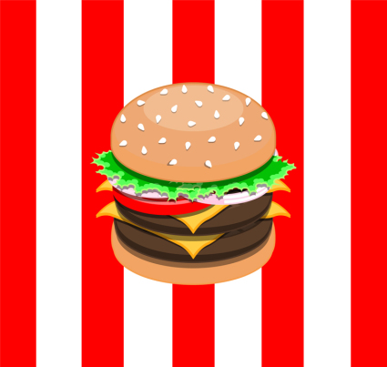 Delicious hamburger design vector material