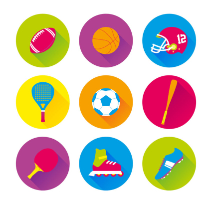 9 color sports icon vector material