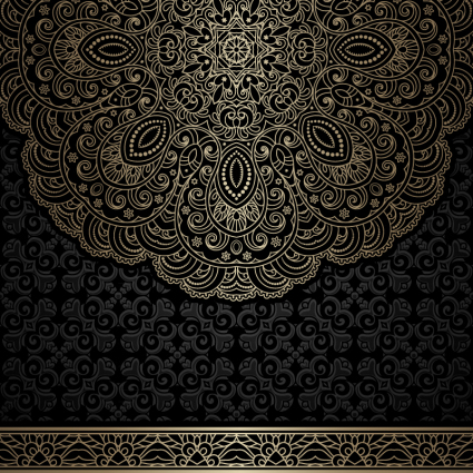 Delicate black pattern background vector material