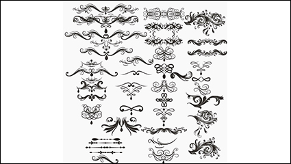 38 models in black lace pattern vector material