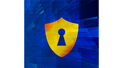 Vector retro shield with keyhole