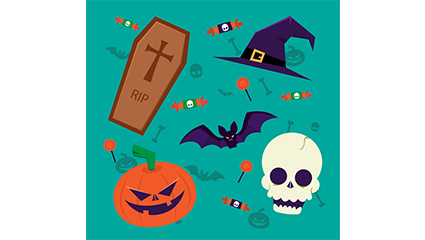 8 exquisite Halloween element vector