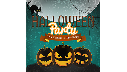 Horror pumpkin Halloween party poster vector