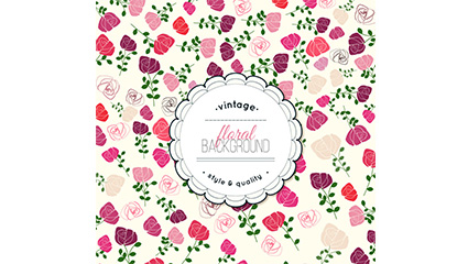 Vintage Rose flowers background vector material