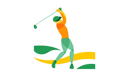Abstract color golfer Vectors