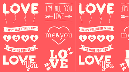 8 White Day WordArt vector material