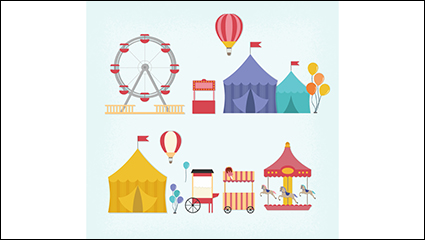 10 fresh models amusement park element vector material