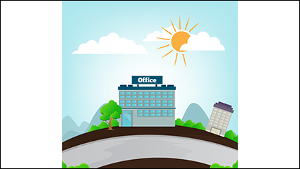 Cartoon office illustrator vector material