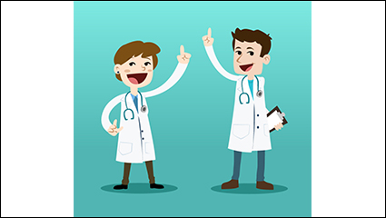 Cartoon vector material designed for men and women doctors