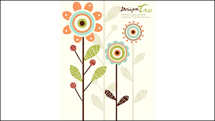 Cartoon flower design vector material