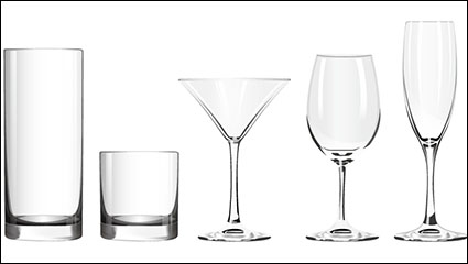 5 beautiful glass design vector material