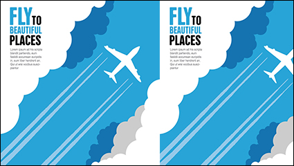 Aircraft through the clouds vector material