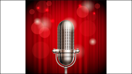 Fine silver stage microphone vector material