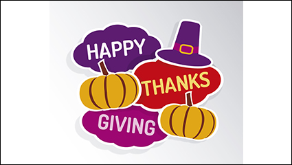 Thanksgiving pumpkin greeting card vector material