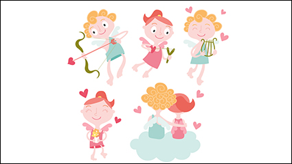 5 cartoon love Cupid vector material