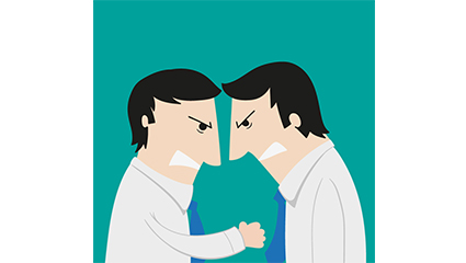 Angry business man vector workplace