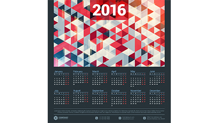 2016 calendar vector material geometry