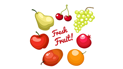 7 delicious fruit vector material
