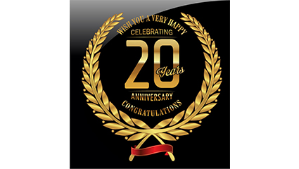 Golden 20th Anniversary label Vectors