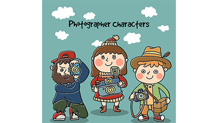 3 painted Photography characters vector material