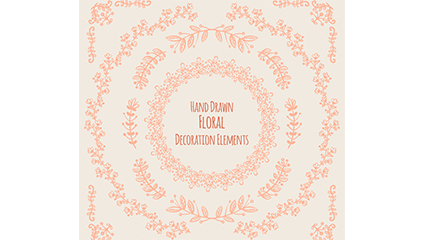 5 hand-drawn vector pattern design plant