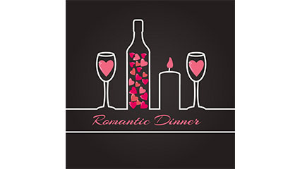Romantic dinner illustrator vector material