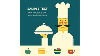 High side dish of chef vector material