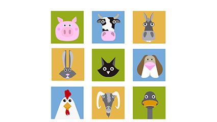 9 creative animal head portrait vector material