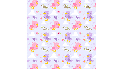 Purple birds and birds seamless background pink vector material