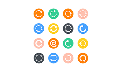 12 cycle arrow icon vector material