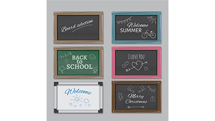 6 color design vector material Blackboard