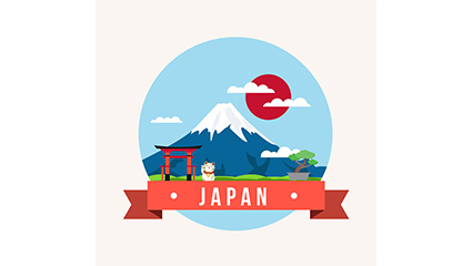 Creative Japan Mount Fuji landscape illustrator vector material