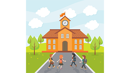 Back to school cartoon student illustrator vector material