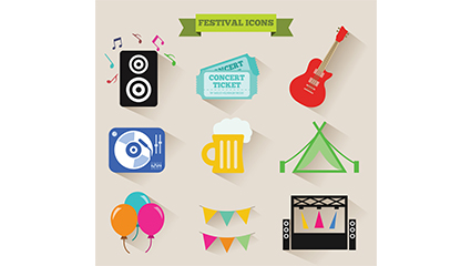 9 exquisite icon vector material Music Festival