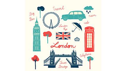 Paragraph 10 London travel element vector material