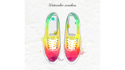 Stained water sports shoes vector material