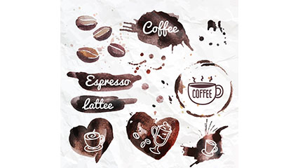 8 Design Vector coffee stains