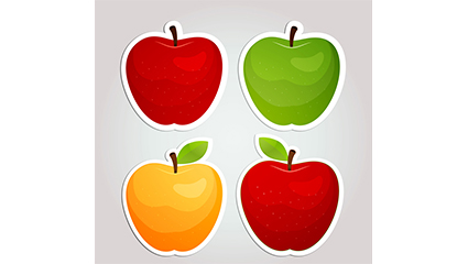 4 Creative Apple sticker vector material