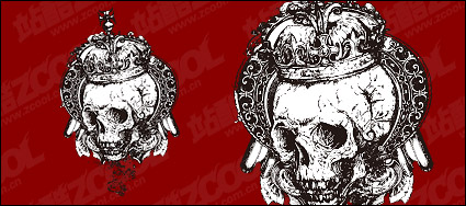 Black and white skull vector material