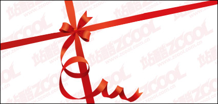 Red Ribbon bow vector packaging material