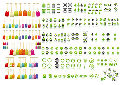 Environmental protection tags with the vector graphics material