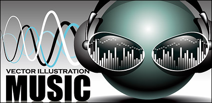 Cool music vector material