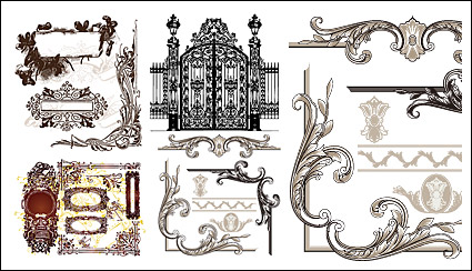 Variety of practical European-style lace pattern vector material